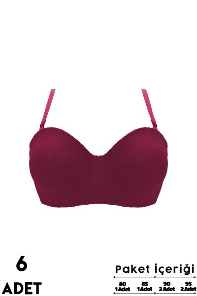 Liza 2440 Penye Fitilli Lotus Sütyen İçi Boş 6 lı Paket