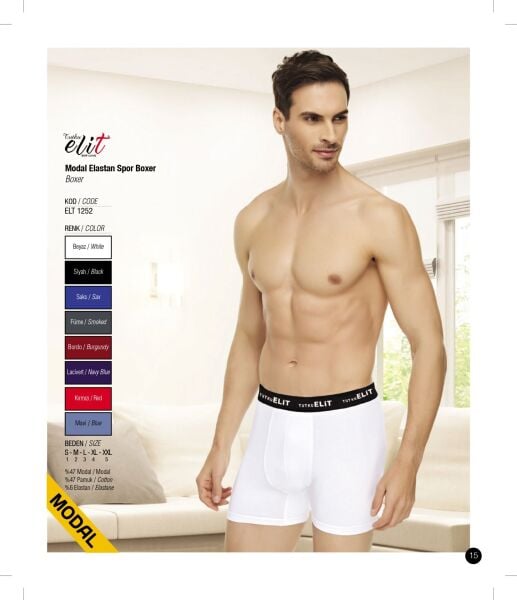 Tutku Elit 1252 Modal Vücudu Saran Likralı Boxer 6 lı Paket