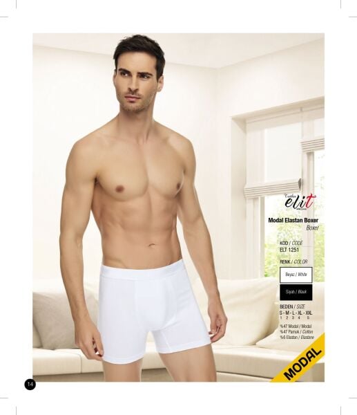 Tutku Elit 1251 Modal Vücudu Saran Likralı Boxer 6 lı Paket