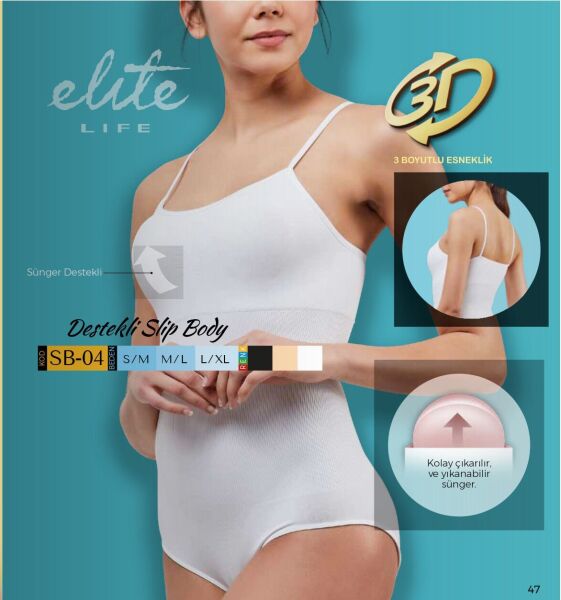 Elit Life 874 İp Askılı Dikişsiz Zıbın