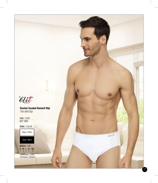 Tutku Elit 1351 Elastan Likralı Kemerli Erkek Slip Külot 6 lı Paket