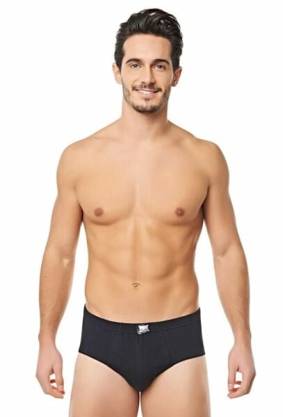 Tutku Penye Siyah Erkek Slip Külot 12 li Paket