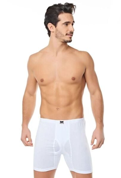 Tutku Ribana (Likralı) Beyaz Erkek Paçalı Külot 6 lı Paket