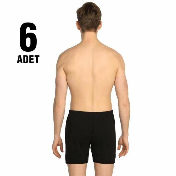 Tutku Ribana (Likralı) Siyah Erkek Paçalı Külot 6 lı Paket