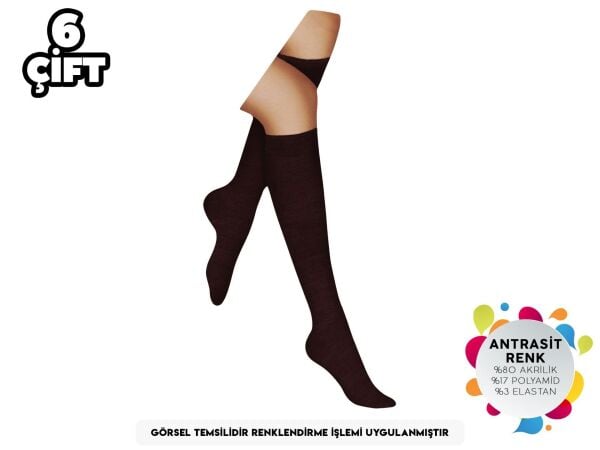 Şirin 5110 Dizaltı Anne Çorabı Uzun 12 li Paket