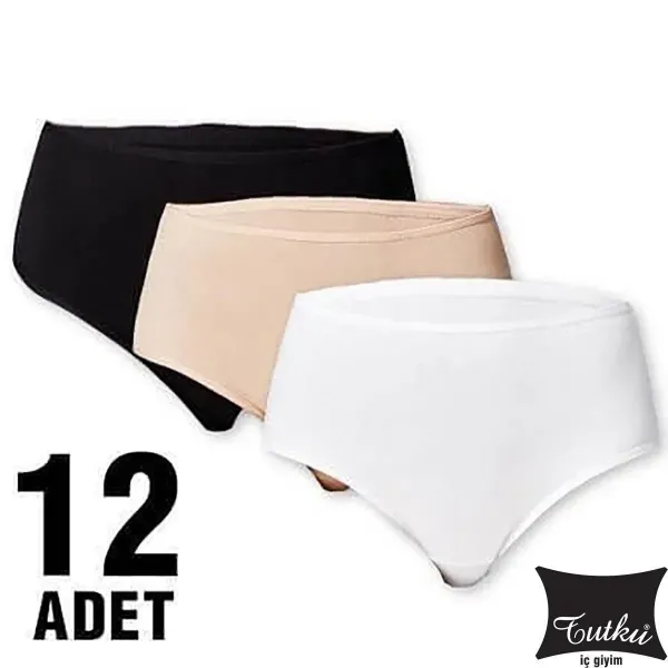 Tutku İncebel Gri Kadın Bato Külot 12 li Paket