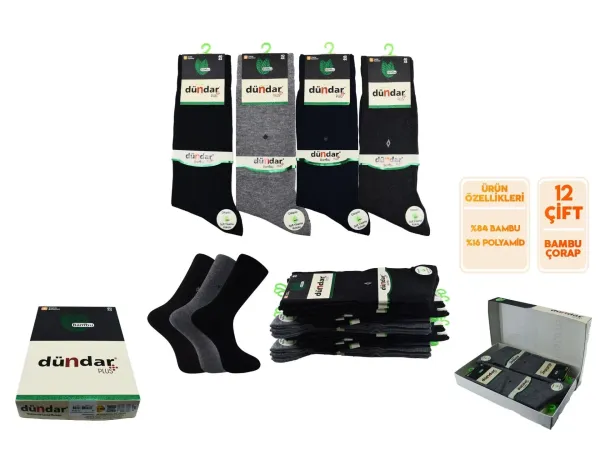 Dündar 5534 Bambu Erkek Çorap Yazlık 12 li Paket