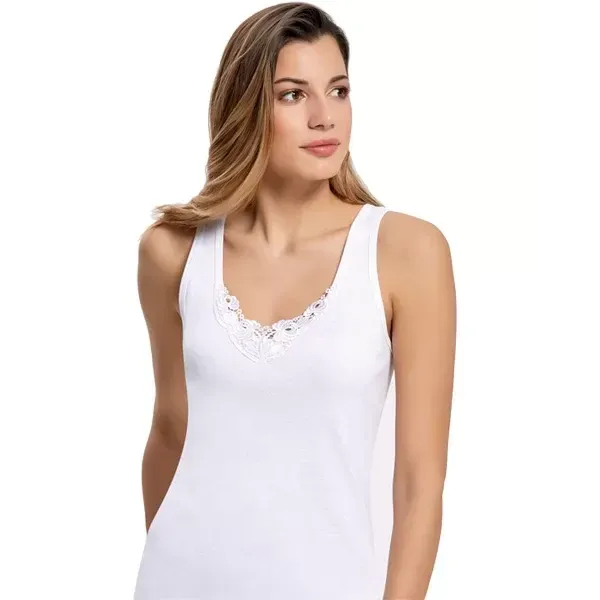 Gümüş 3011 Ribana Geniş Askılı Küpürlü Atlet 6 lı Paket