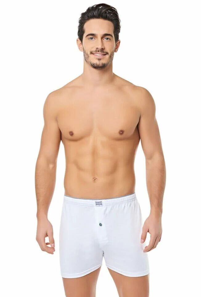 Tutku Bol Kesim Önü Düğmeli Erkek Boxer 6 lı Paket