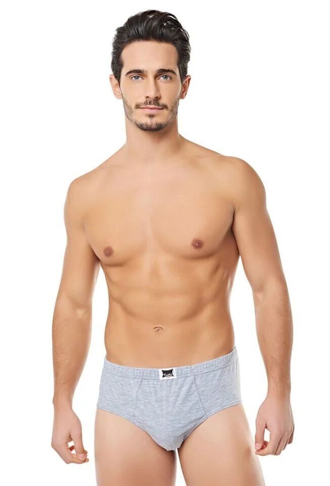Tutku Penye Gri Erkek Slip Külot 12 li Paket 1