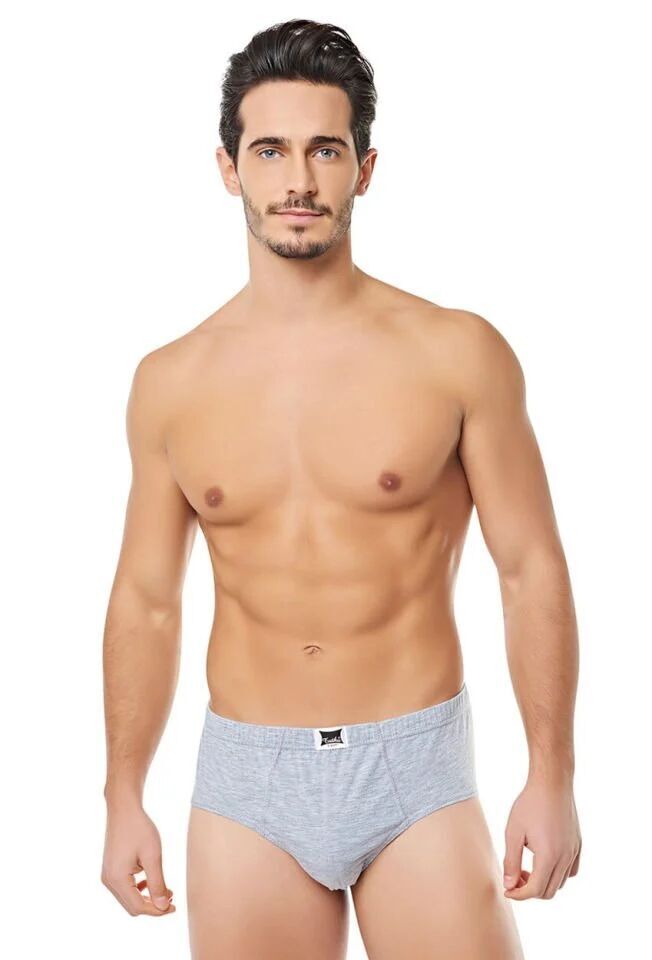 Tutku Penye Gri Erkek Slip Külot 12 li Paket 6