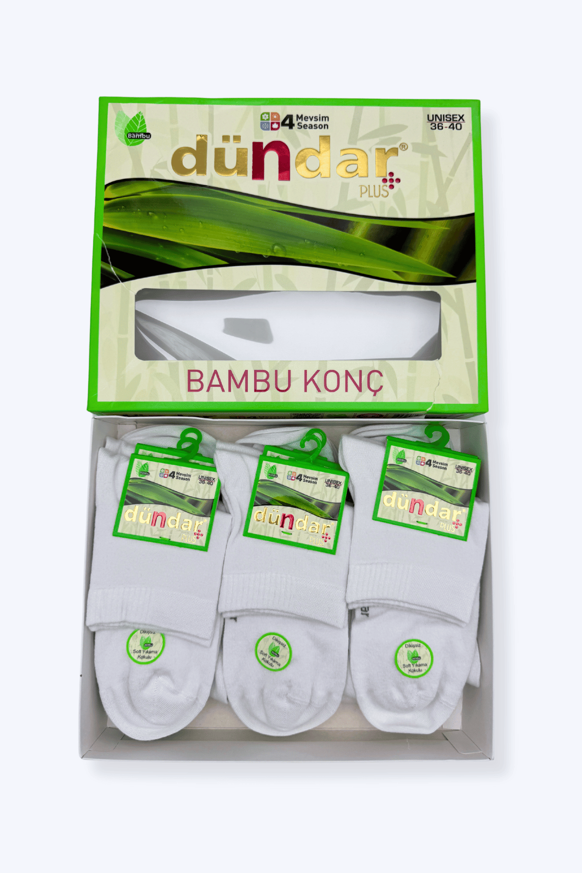 Dündar 0638 Bambu Bayan Arakonç Çorap 12 li Paket Siyah