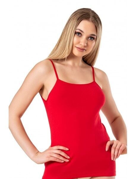 Gümüş 4023 Ribana İp Askılı Kadın Atlet Kırmızı 6 lı Paket BATTAL