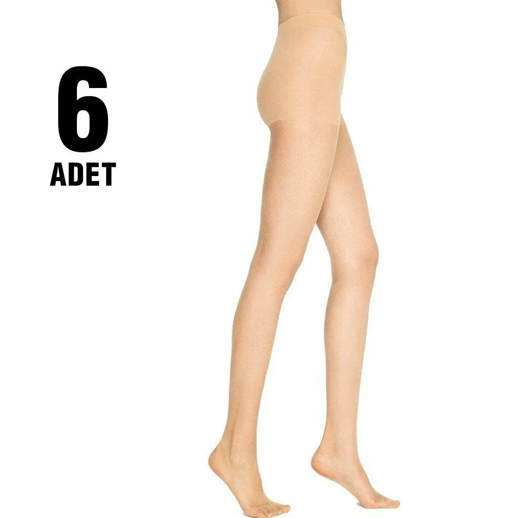 Penti fit 15 parlak külotlu çorap 6 lı kutu Ten - M