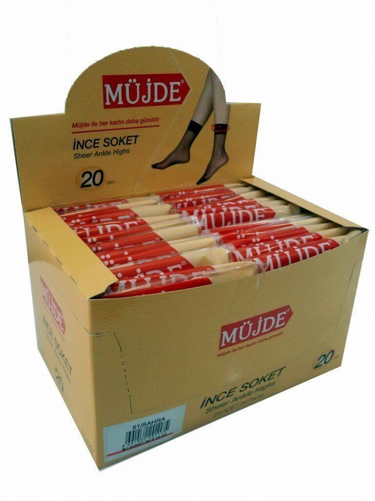 Müjde 20 den mat soket çorap 24 lü kutu Ten